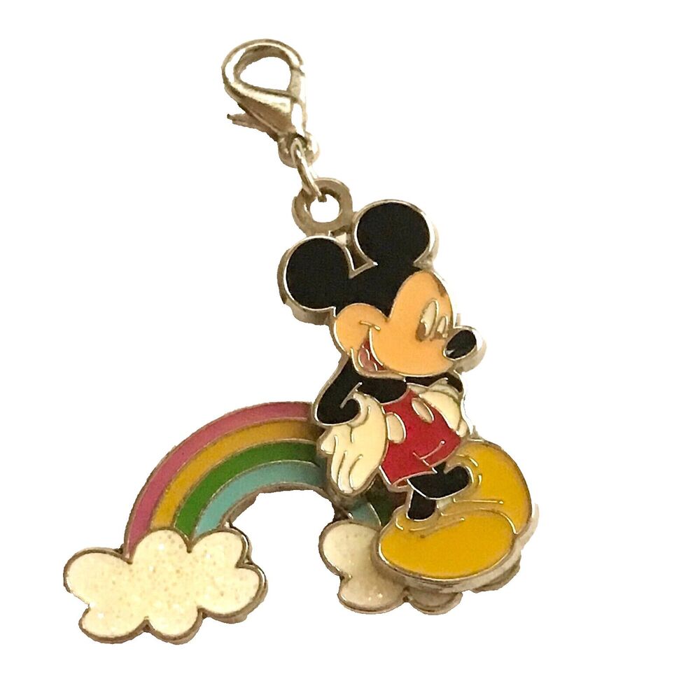 Vintage Mickey Mouse Rainbow Clip On Charm LGBT Gay Pride Month Zipper Pull